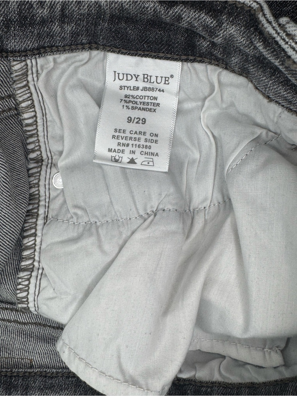Judy Blue Jeans Womens 9/29 Gray Skinny Slim Fit Stretch Distressed Denim Casual - Picture 8 of 9